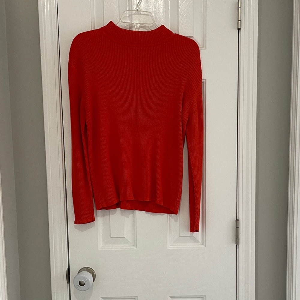 Kim Rogers Vibrant Orange Turtleneck Sweater